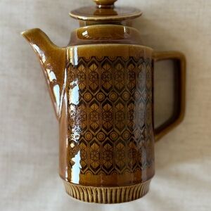 Vintage Brown Ceramic Teapot